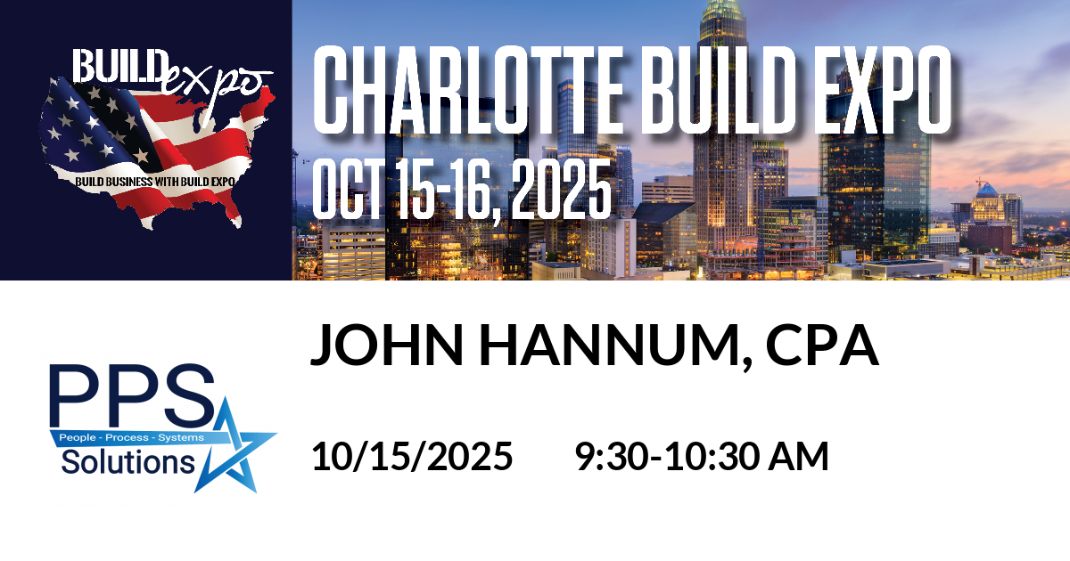 Featured image for “Measure Twice, Profit More Than Once: Finance Fundamentals for Construction Entrepreneurs at the Charlotte Build Expo in Room E216D”