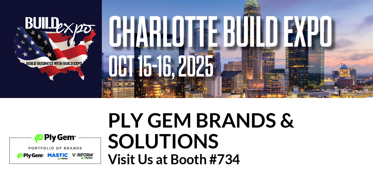 Featured image for “Ply Gem Brands &
Solutions invites you to Charlotte Build Expo”