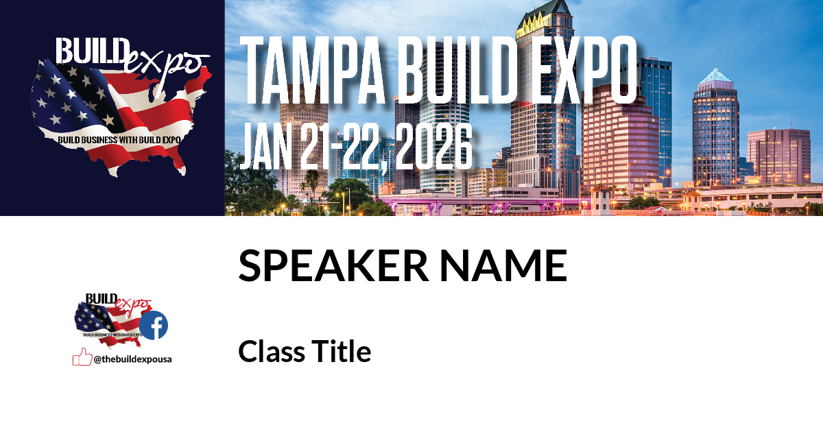 Featured image for “Class Title at the Tampa Build Expo in Room 123”