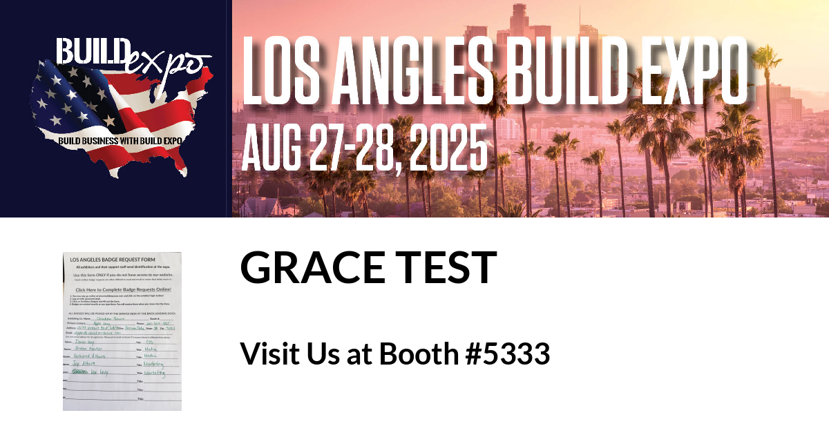 Featured image for “Grace Test invites you to Los Angeles Build Expo”